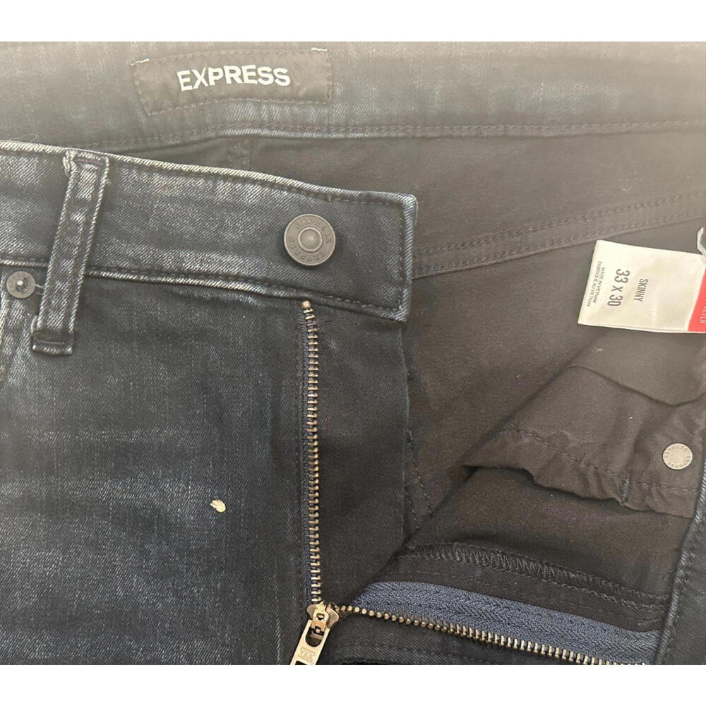 Express Men’s Hyper-Stretch Jeans Slim Fit Blue Denim 33x30 Pre-Owned